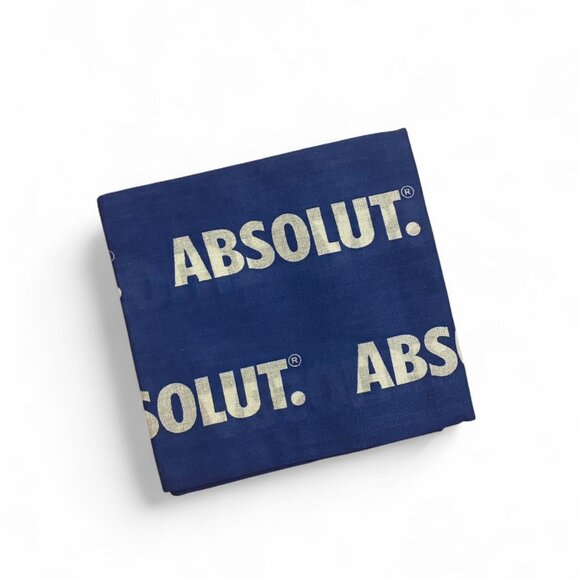 NEW Blue White 90s Style Absolut Vodka Collector's Promo Bandana 21x21" - Picture 2 of 4